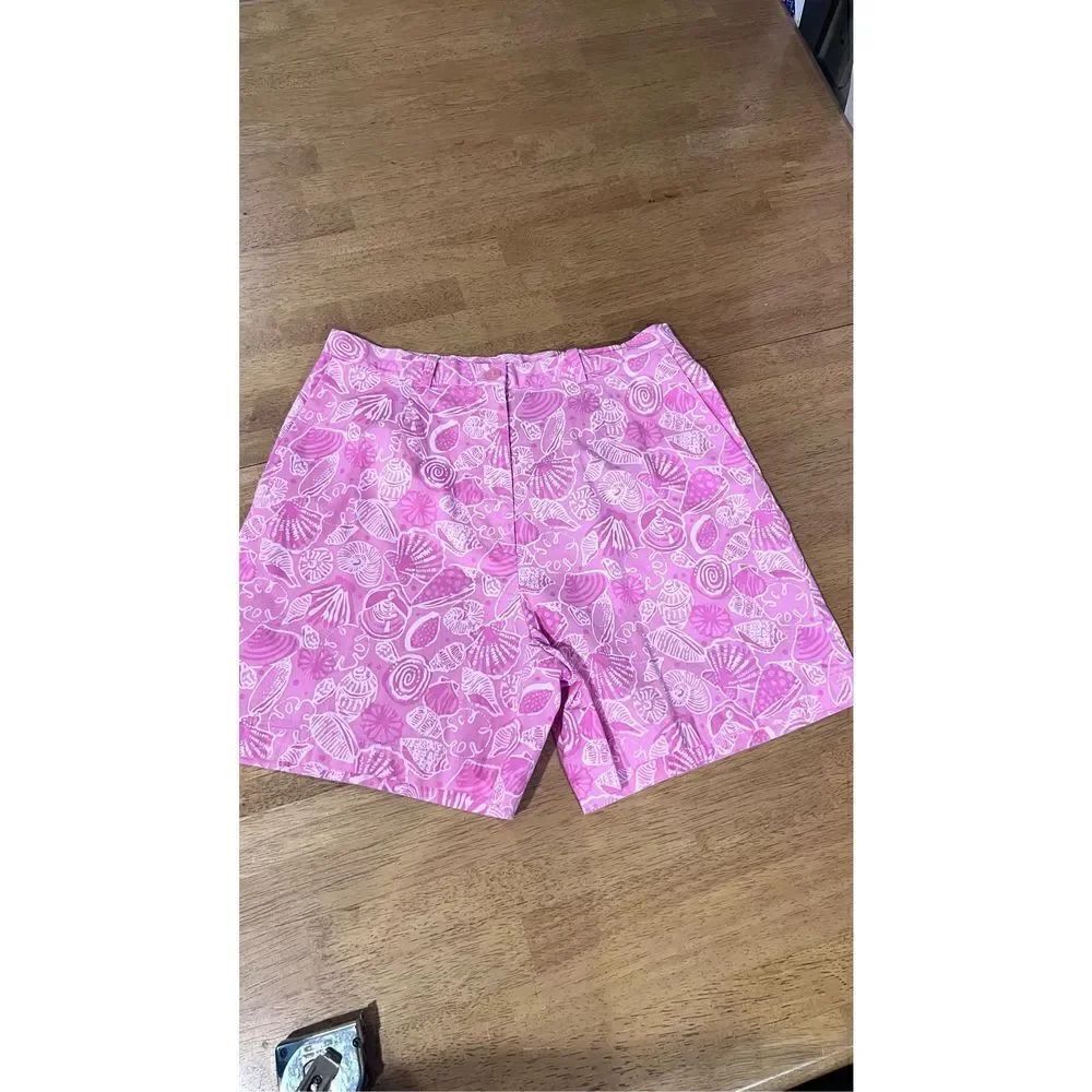 LILLY PULITZER PINK SEA SHELLS BELLS POCKET SHORTS WOMENS SIZE 6